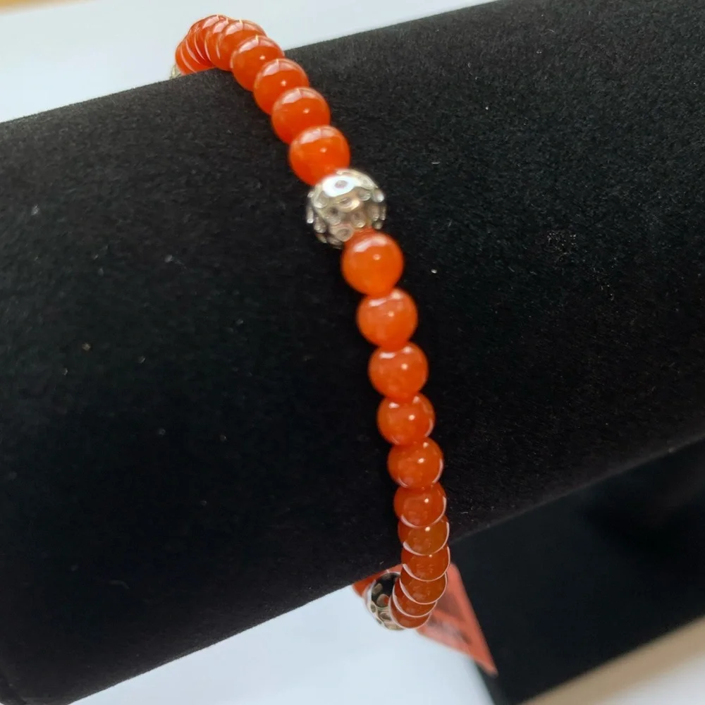 Red Jade Bead Bracelet